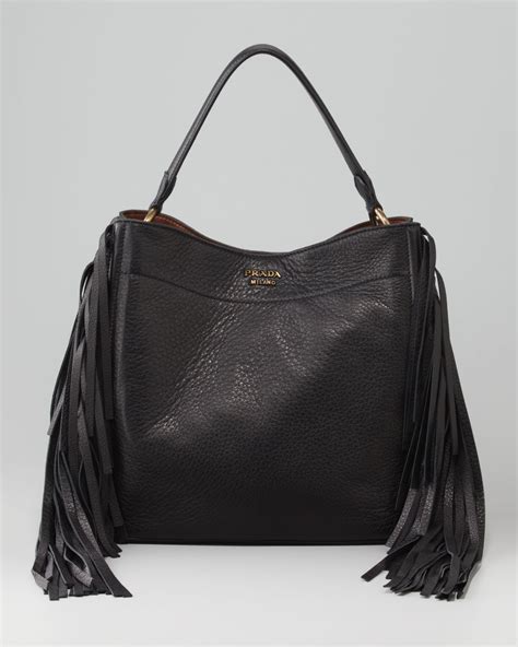 prada cervo fringe bag|Prada Cervo Fringe Hobo .